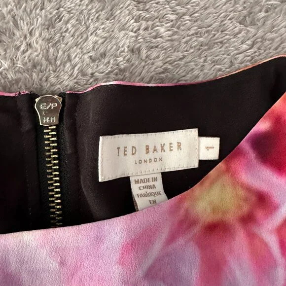 Ted Baker Windermere Floral Tunic Dress Short Sleeve Women's 1 SMALL 4 - Picture 4 of 5